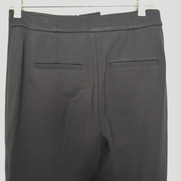 WHBM Black Slim Flare Pants Womens Size 2 High Waist Decorative Lace Up Front - Picture 6 of 10